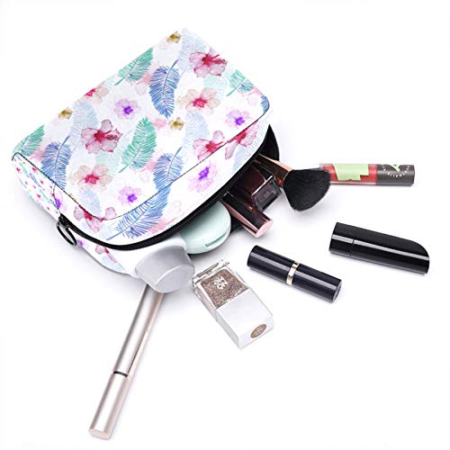 Padrão de folha de verão Bolsa de viagem cosmética Bolsa de maquiagem reutilizável bolsa de higiene pessoal para meninas adolescentes