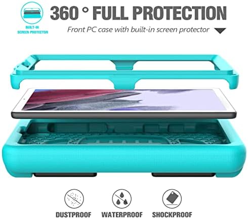Supnice Kids Case for Samsung Galaxy Tab A7 Lite 2021, Galaxy Tab A7 Lite Case com protetor de tela embutido, Caso de Kids Lightweight à prova de choque para Galaxy Tab A7 Lite 8.7 , Turquesa