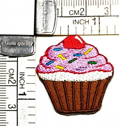 Kleenplus Mini Brown Cupcakes Cupcakes Cartoon Kids Iron on Patches Fashion Style Motif Motif Applique Decoration Emblem