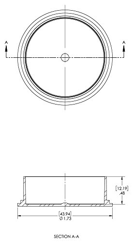 Capluga de tampa dissipativa estática plástica para conectores roscados 1-9/16 Sec-25, PE-LD, para capacitar o tamanho