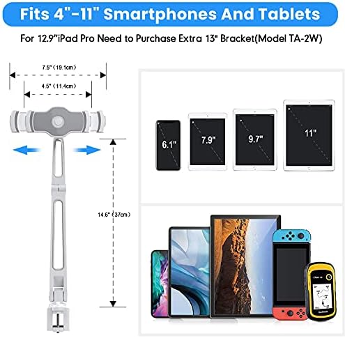 ARMA DE ALUMINA LONGA ABOVETEK STAND CABETO DE COMPLETO DE 4-11 Display Tablet/telefones, suporte de comprimido de