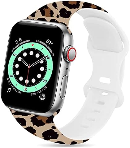 Tupclusdm Compatível com Apple Watch Band Silicone Leopard, Fish Scale Pattern New Print Design Series para Apple Watch 38mm 40mm 41mm/42mm 44mm 45mm 49mm SE Faixa completa da banda de relógio de silicone Apple