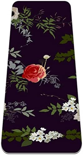 Yoga Mat Floral Dark Color Eco Friend