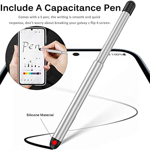 Miimall Compatível Samsung Galaxy Z Flip 4 Case com S Pen, Proteção de dobradiça magnética com tudo incluído + Caso protetor de