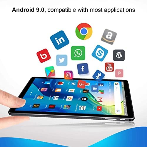 2023 Tablet mais recente com teclado de 10 polegadas, o mais novo processador octa -core do comprimido Android, 64 GB ROM + 4 GB de armazenamento de RAM, 256 GB expansível, 2 em 1 comprimido com 2 slot sim + wi -fi, GPS, 1920x1200 HD Display -Black