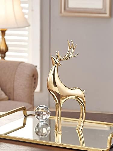 Luxo Nordic Metal Feliz Gold Copper Modelo Deer Cristal Sala de estar estética Decoração Decoração doméstica Presente
