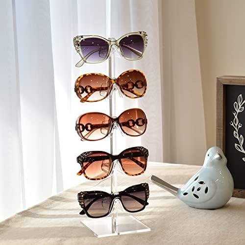 MOOCA 2 Peças Conjunto de óculos acrílicos Frame Riser Stand Stand Glasses Sunglasses Rack Óculos de sol Titular de acrílico Eyewear