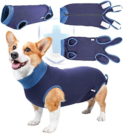TorJoy Dog Surúrgico Camisa de Zipper de Recuperação de Terno-Pet para Cães e Catos Após a cirurgia-Armazenamento para feridas