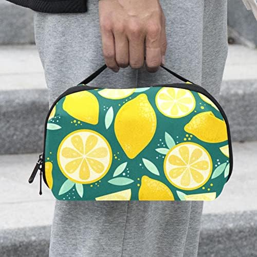 Fruit Lemon Pattern Plant Organizador eletrônico, caixa de proteção à prova de choque, bolsa de bolsa organizadora de