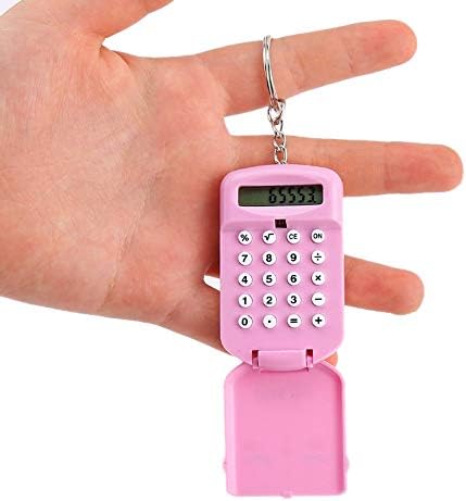 Calculadora Jabey Mini, desenho animado fofo com chaveiro de 8 dígitos exibir calculadora portátil de tamanho de bolso para crianças material escolar de estudantes