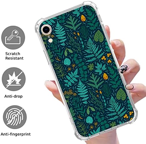 Enughselso Green Fern Flen Clover Plant Case compatível com iPhone XR, Floresta para XR Adolescentes Homens e Mulheres, Cool