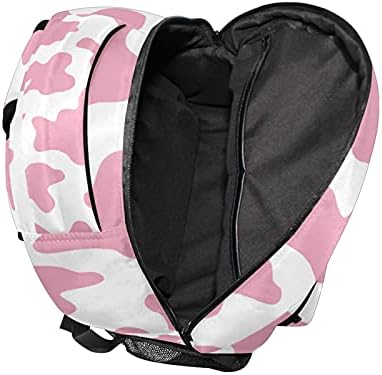 Backpack de laptop para bookbags para homens adultos de adultos de vaca rosa camuflagem camuflagem de viagens colegial adolescentes