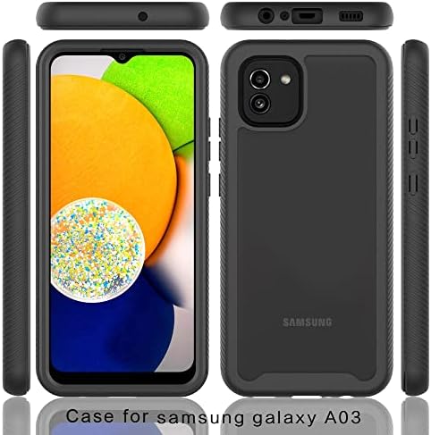 Caixa de capa de telefone Caso de proteção completo compatível com Samsung Galaxy A03S 166mm PC Hard PC+Soft Silicone TPU