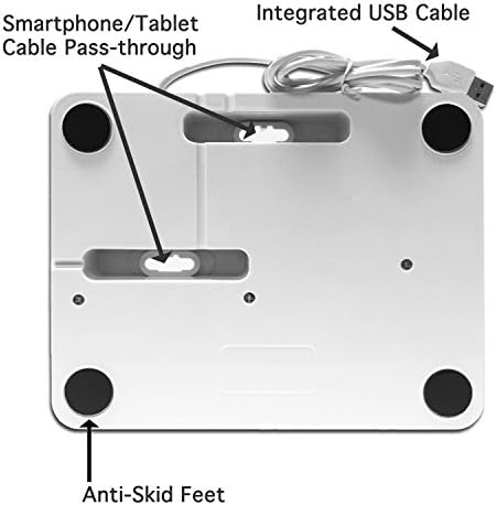 Organizador de mesa All-in-One e estação de encaixe/suporte para iPad/iPhone/tablets/smartphones com 3 portas USB