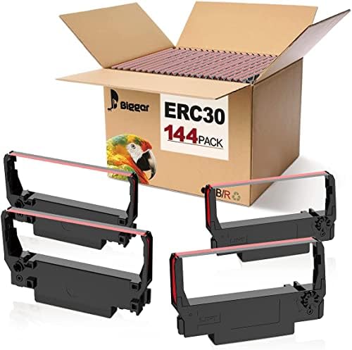 Maior Substituição de fita da impressora ERC30 compatível com 144 pacotes para ERC-30 ERC 30 34 38 B/R Cash Register cartucho de