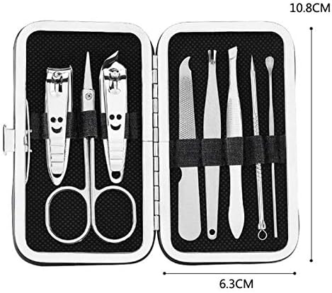 Founcy 8pcs Manicure Conjunto de unhas portáteis conjunto de unhas cuticle cuticle clipper kit profissional kits de unhas duráveis ​​conjuntos de unhas cuidados