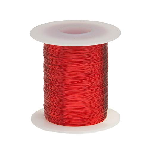 Fio de ímã, fios de cobre esmaltados pesados, 31 awg, 5,0 lb, 19740 'comprimento, 0,0104 diâmetro, vermelho