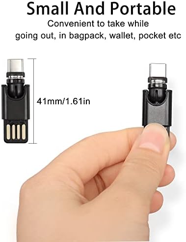 Qianrenon 540 graus Rotativo Conector de adaptador USB 2-1 em 1 USB 2.0 Male para Tipo C Micro USB Conversor masculino,