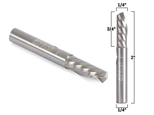Yonico carboneto sólido flauta única Dowcut Fim Mill Bits CNC Spiral O Flauta 1/4 de polegada Diâmetro 1/4 polegada Haste