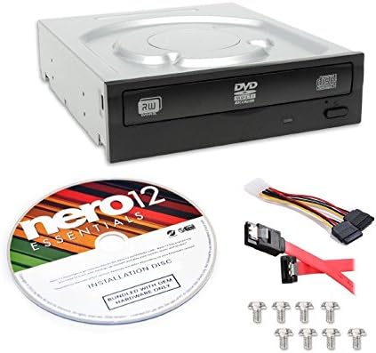 Lite-on Super Allwrite IHAS124-04-KIT 24X DVD +/- RW Burner de camada dupla + Nero 12 Software de queima essencial + Kit