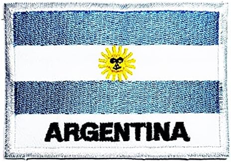 Kleenplus 2pcs. 1,7x2,6 polegada. Argentina Bandina Patch Country Flag E emblema uniforme Costura Ferro em patches