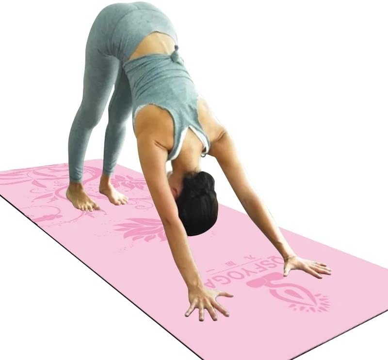 YFQHDD Camurça não eliminada Mats de ioga impressos Padting de viagem portátil para fitness Pilates Gym Exercício Esporte múltiplo de uso de manta 1,5 mm