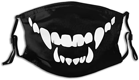 Máscara facial de dentes da boca com monstros assustadores com 2 filtros Balaclavas ajustáveis ​​laváveis ​​para homens para homens