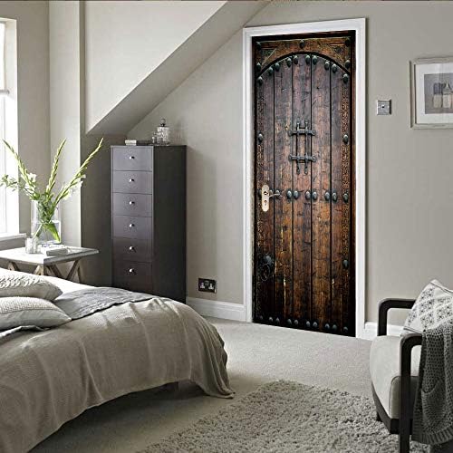 Adesivos de porta 3d Murais descascam e vara - porta de madeira - porta de parede da porta decalques de porta auto -adesiva Poster