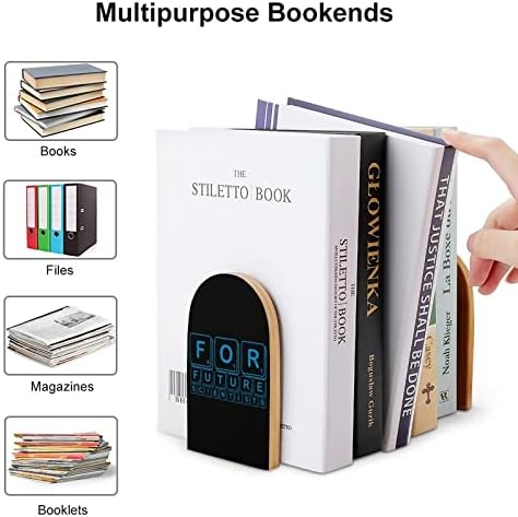 Para futuros cientistas, Wood Livros Livros não esquiam Decorativo titular Livro Stop Prateleses para Livros Heavy Books