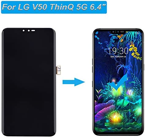 Exibição LCD e-yiiviil compatível com LG V50 Thinq 5g LM-V500 LM-V500N 6.4 LCD Display Touch Screen Conjunto com ferramentas