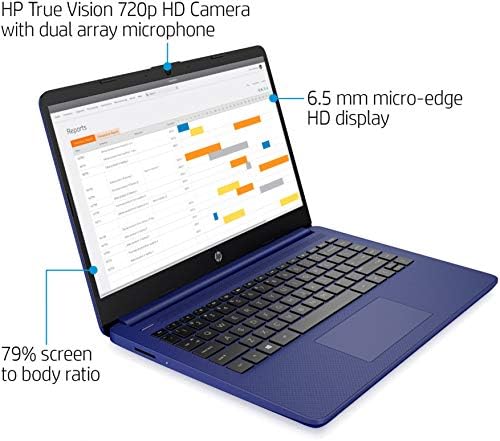 Exibição mais recente de HP, Intel Celeron N4020 Processador de núcleo dual-core, Memória DDR4 de 4 GB, armazenamento de 192 GB, wifi,