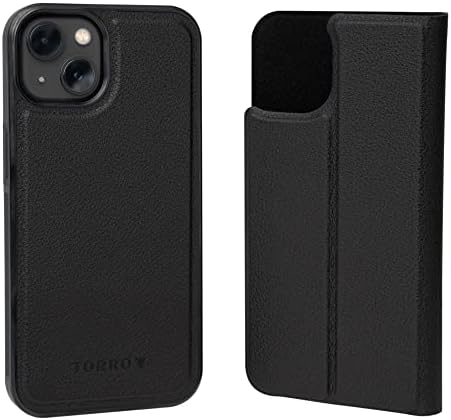 Torro Leather Case Compatível com iPhone 14 Plus - Caixa de pára -choque compatível com couro genuíno com capa magneticamente