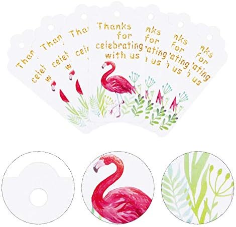 Soimiss 50pcs Obrigado Tags Obrigado por comemorar com as etiquetas de presente de papel de papel dos EUA Tags de gravadora flamingo com corda de 10m para casamentos para o chá de casamento