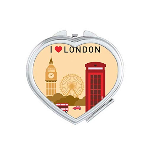 I Love London UK Post Office Bandle Mark Mirror Travel Magnification Portable portátil maquiagem de bolso