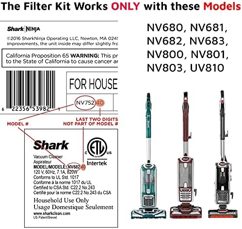 2 + 4 pacote nv680 nv800 filtros de vácuo Substituição para elevação do elevador de elevação do duoclea Rotador de tubarão