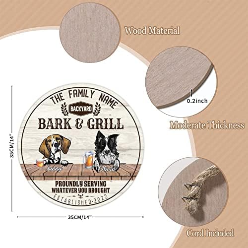 Alioyoit engraçado cão cão paletes de madeira letre e grelha redonda para cães de cães de estimação com citação de cachorro