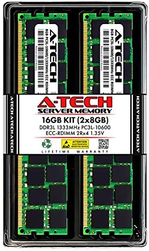 A -Tech Kit Memory RAM de 16 GB para HP Workstation Z800 - DDR3L 1333MHz PC3-10600 ECC RDIMM 2RX4 1.35V - Servidor