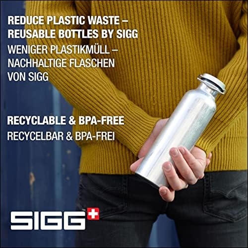 Sigg - Cooper Aluminium Water Bottle - Silver original - com tampa de parafuso - à prova de vazamentos - leve - BPA Free - 25 oz