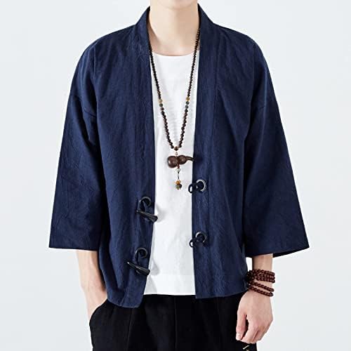 Jaquetas para homens moda moda japonesa yukata casual casual quimono outwear algodão solto jaquetas