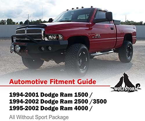 Faróis de Wolfstorm para 1994-2001 Dodge Ram 1500/1994-2002 Dodge Ram 2500 3500/1995-2002 Dodge Ram 4000, lado do motorista e passageiro,