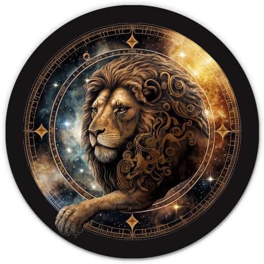 Astrologia Celestial de signo do zodíaco Leo - adesivo de laptop de 3 - vinil à prova d'água para carro, telefone, garrafa de água
