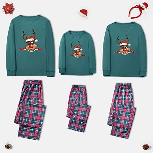 Pijama combinando para a família correspondente de pijamas de família define veados de Natal na família Pijamas de Natal