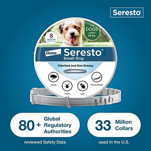 Seresto Small Dog Vet-Recomprado com Flea & Tick Treatment & Prevention Collar for Dogs Menos 18 libras. | 2 pacotes
