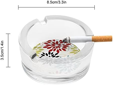 Dahlia Pinnata Flower Glass Ashtrays para cigarros lixo à prova de vento pode imprimir bandejas de cinzas extravagantes