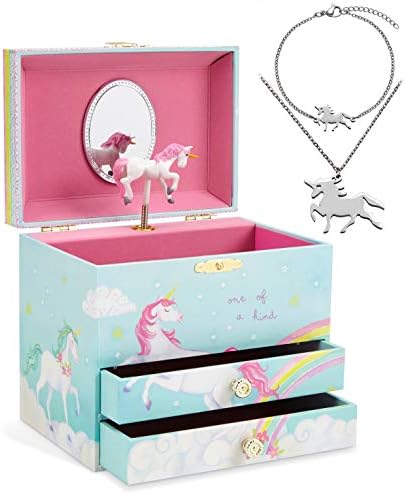 Jóias Unicorn Box & Little Girls Jewelry Conjunto - 3 Gifts Unicorn For Girls - Jóias Caixa para Meninas - Caixas de