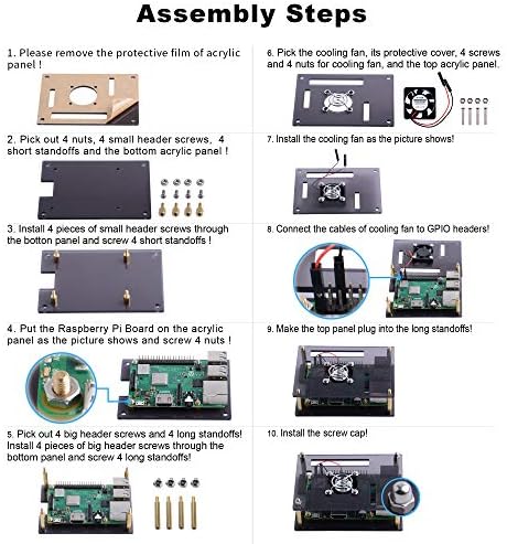 Caso acrílico de geeekpi para Raspberry Pi 4 Modelo B & Raspberry Pi 3 Modelo B+, Raspberry Pi Case com ventilador de refrigeração