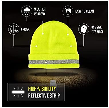 Yoweshop personaliza o chapéu de gorro de alto reflexão unissex de alto chapéu de malha de malha para homens e mulheres （laranja）