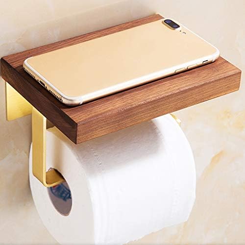 Titular de papel higiênico de madeira maciça zldxdp, suporte criativo de papel higiênico montado na parede, tamanho 16,5 * 12 *