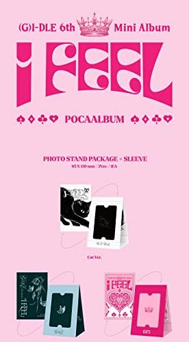 I-Dle I Feel 6th Mini Álbum Poca Versão Photo Stand Package+QR Card+PhotoCard+Adesivo+Rastreamento de Idle Seled GiDle Gi-Dle