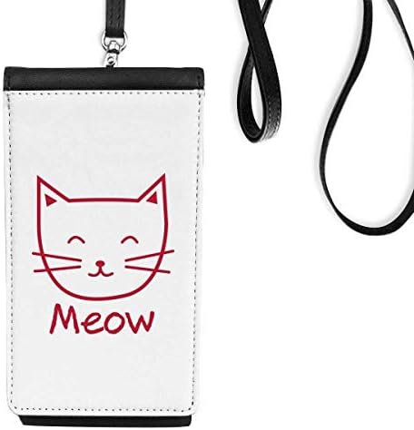 Cat Mewing Cartoon Protect Animal Phone Cartlet Bolsa pendurada bolsa móvel bolso preto